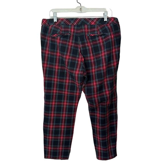 J Jill Womens Pants Size 16 Premium Bi-Straight Madras Plaid Trousers Raw Hem - Picture 7 of 9